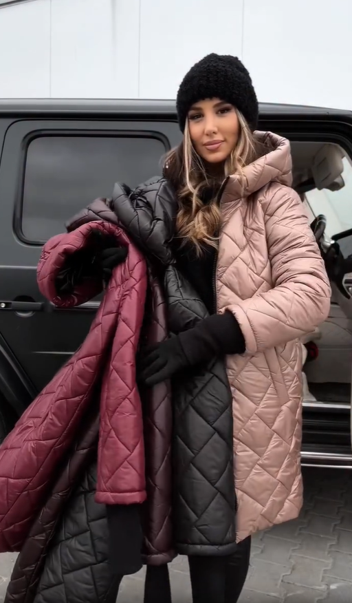 Bogna | Elegante gewatteerde winterjas met capuchon