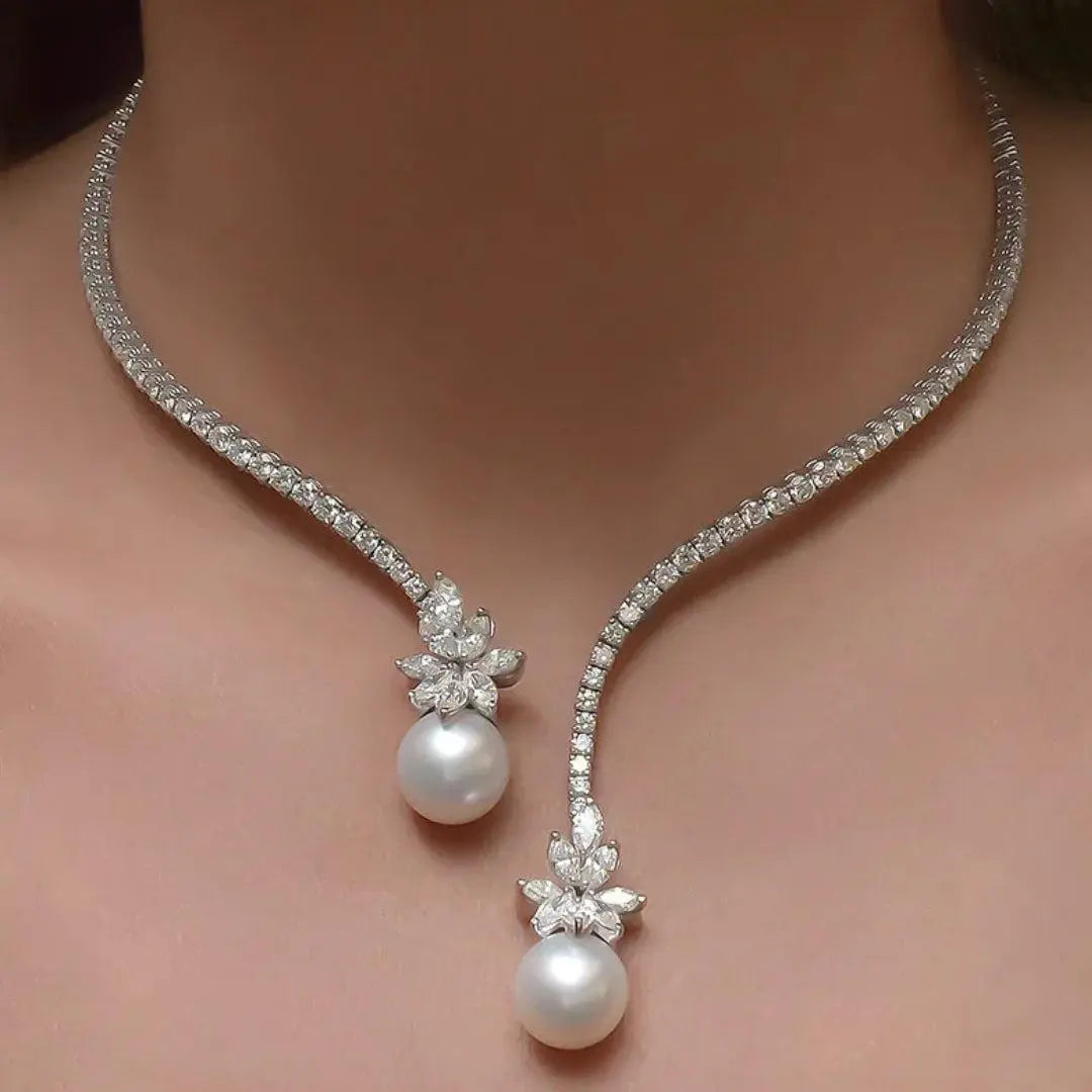 Valentina - Elegant halskæde med sterlingsølvperler