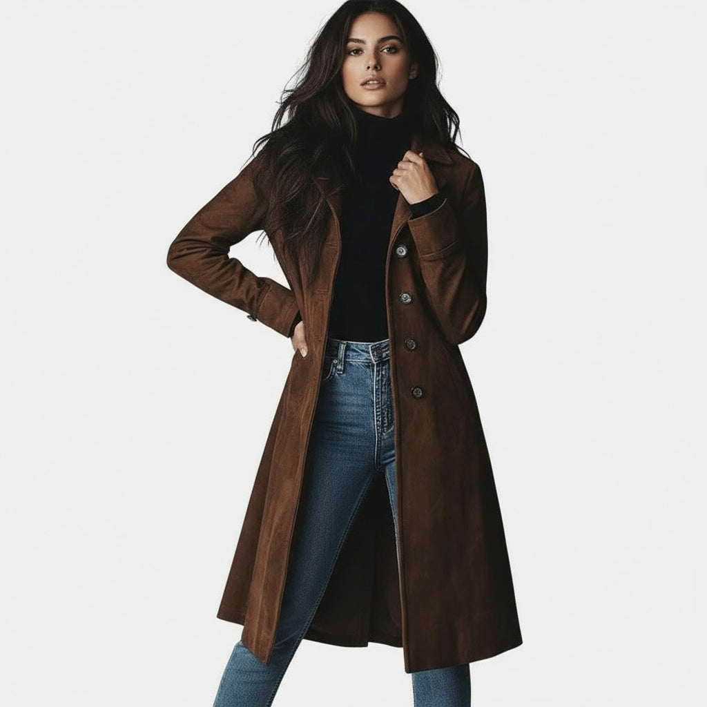 ESMÉE™ | Lange Jas met Tijdloze Elegantie en Comfort voor Dag en Stad