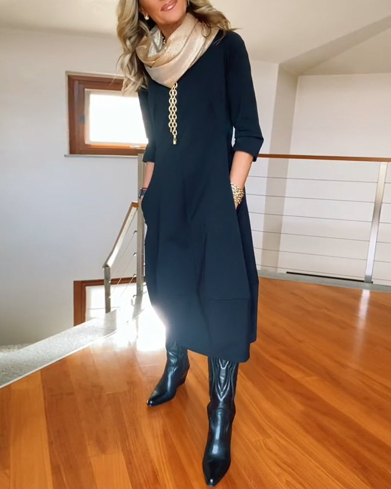 VALENTINA | Elegante Maxi Jurk die het Silhouet Verfijnt en Dagelijks Comfort Biedt