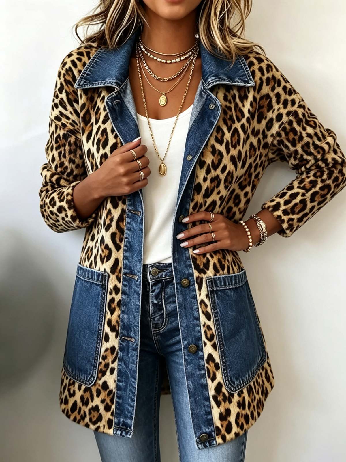 Lorraine | Lang leopardjakke med jeans