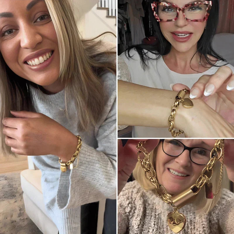 Guadalupe - Armbånd med guld hjertevedhæng