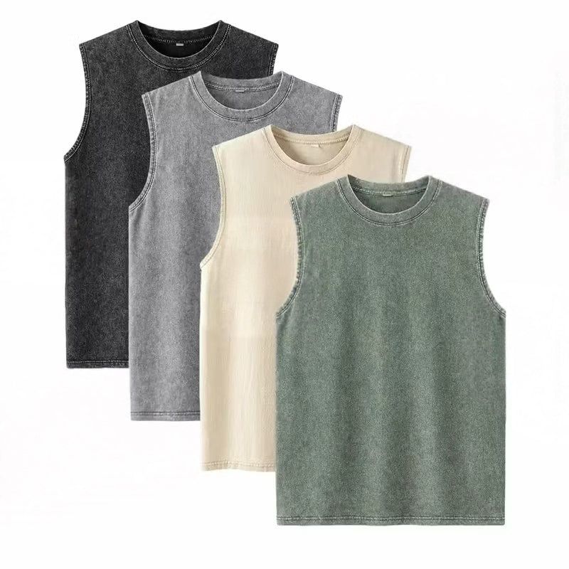 Herre Oversized T-shirt i Kraftig Bomuld med Vintagevask (4-pak)