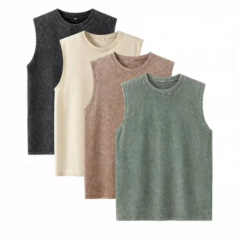 Herre Oversized T-shirt i Kraftig Bomuld med Vintagevask (4-pak)