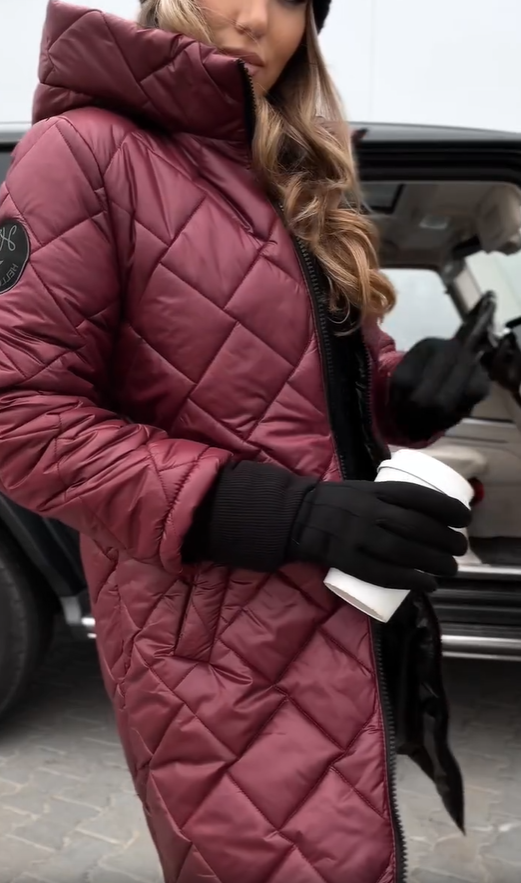 Bogna | Elegante gewatteerde winterjas met capuchon