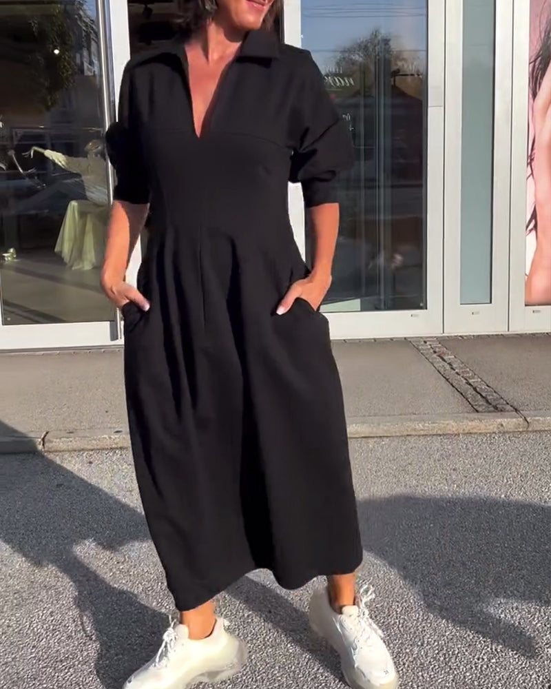 CATERINA | Midi Jurk met Elegante Lijn en Maximale Comfort van Ochtend tot Avond