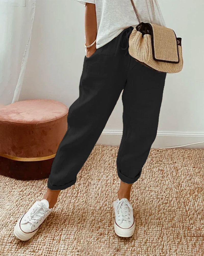 SANNE™ | Casual Damesbroek met Ademend Comfort en Tijdloze Elegantie voor Elke Dag