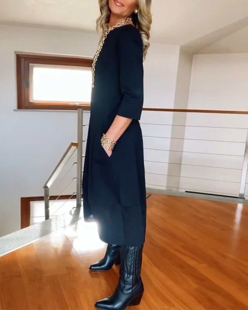 VALENTINA | Elegante Maxi Jurk die het Silhouet Verfijnt en Dagelijks Comfort Biedt