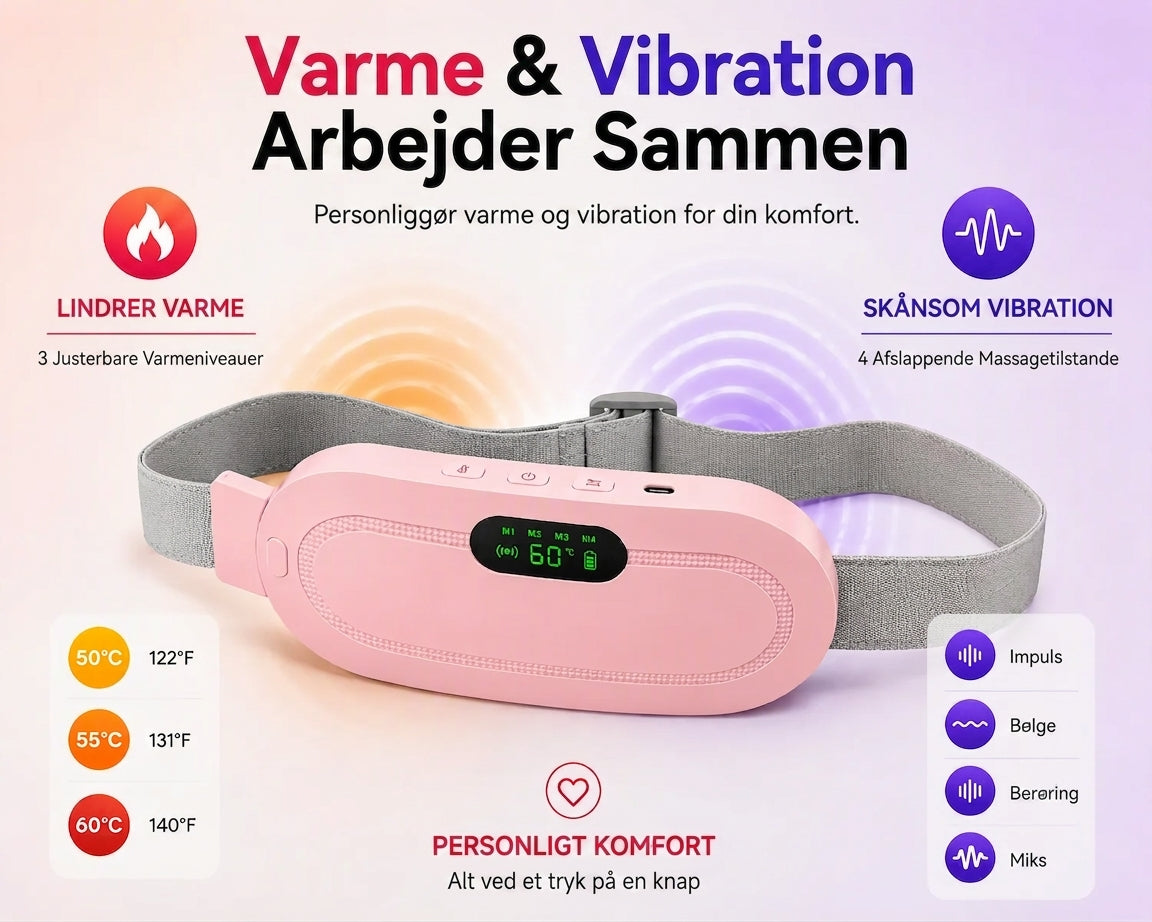 💝 Den perfekte gave til hende! Menstruationsbælte med varme og massage