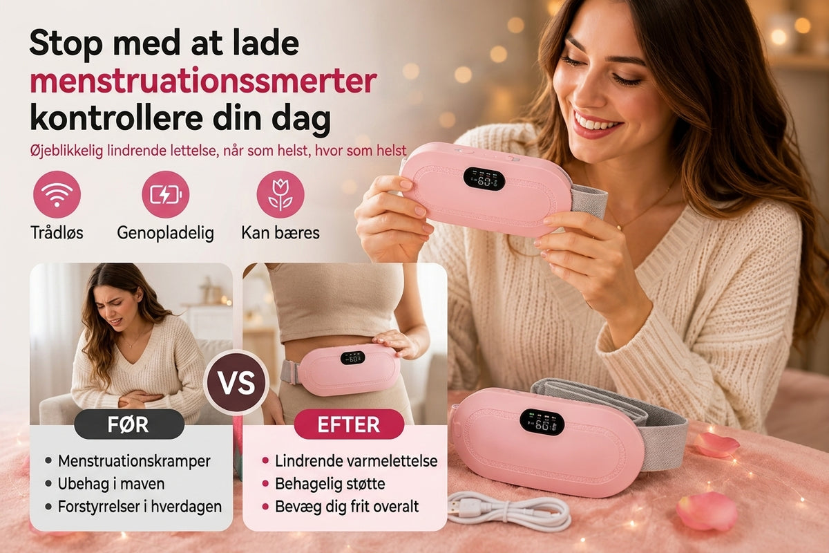 💝 Den perfekte gave til hende! Menstruationsbælte med varme og massage