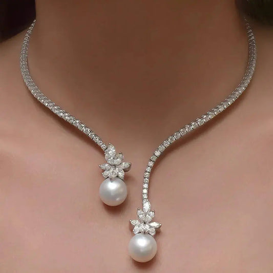 Valentina - Elegant halskæde med sterlingsølvperler
