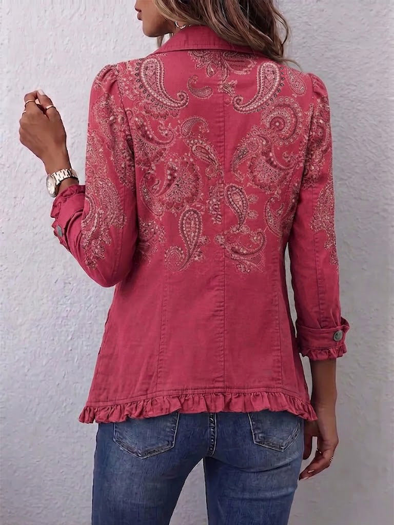 Tilbedelse | Pink kashmirjakke med flæser
