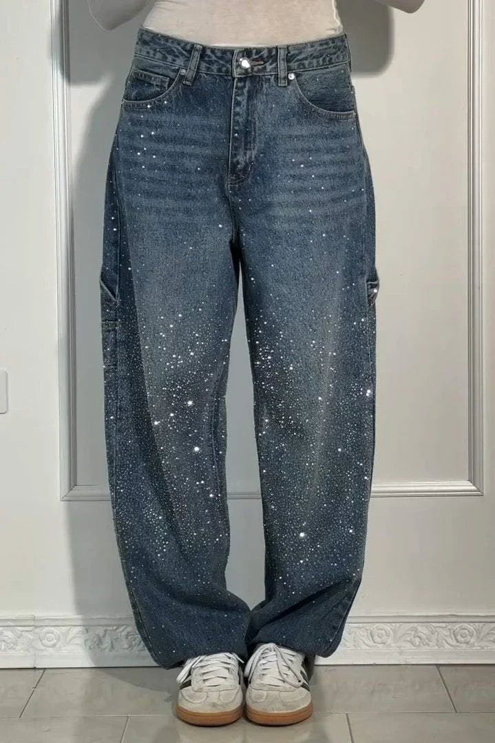 NOVA | Sparkle Wide-Leg Jeans voor een Galactische Look