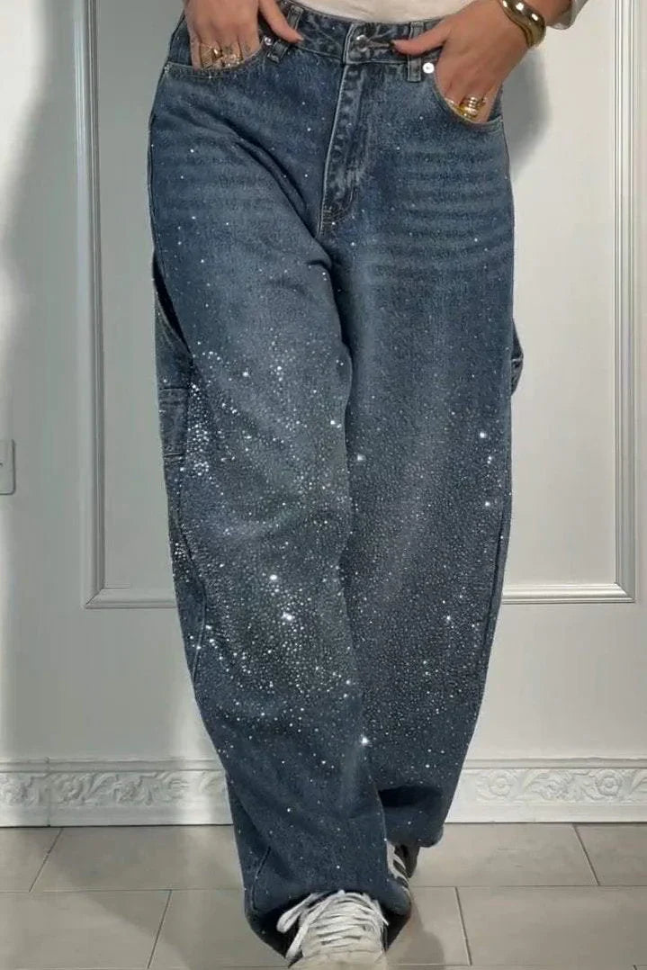 NOVA | Sparkle Wide-Leg Jeans voor een Galactische Look